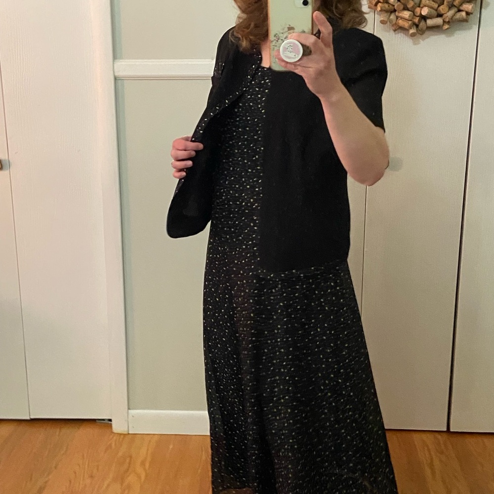 Danny & Nicole Black and White Speckled Dress with Jacket